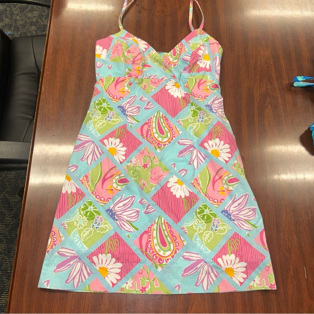 Lilly Pulitzer Pink and Yellow Floral Dress
